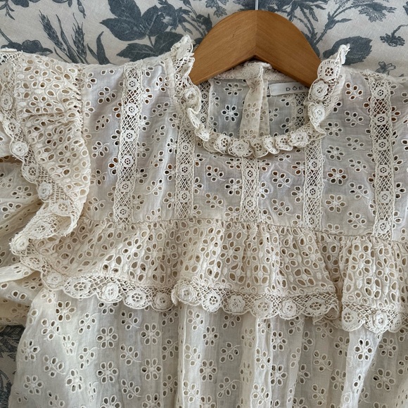 Doen Floryn Top - Ivory Eyelet Lace Blouse - size S - Picture 8 of 8